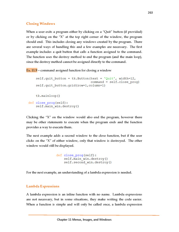 Introduction to Python Programming: Starting Out with IDLE - Menus, Images, and Windows 13